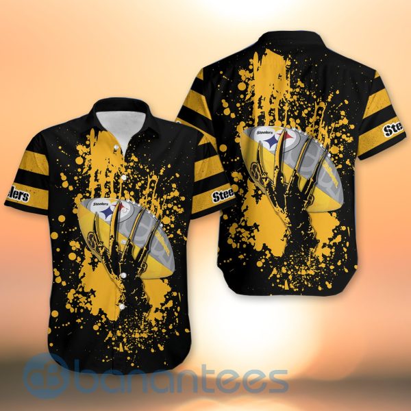 Pittsburgh Steelers Skull Hand NFL Football Team Logo Ball 3D All Over Printed Shirt Product Photo