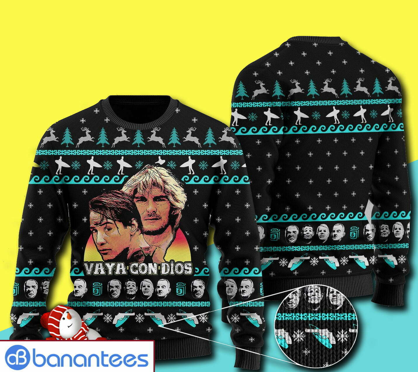 point break vaya con dios ugly christmas sweater 2 - Copy (2) Point Break Vaya Con Dios All Over Print Ugly Christmas Sweater Product Photo