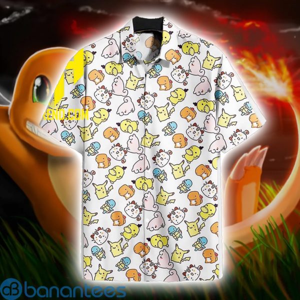 Pokemon Chibi Cute Pattern Short Sleeves Hawaiian Shirt Product Photo