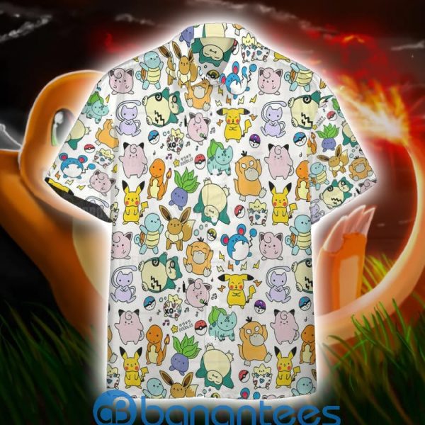 Pokemon Cute Poke Seamless Pattern Short Sleeves Hawaiian Shirt Summer Shirt Product Photo