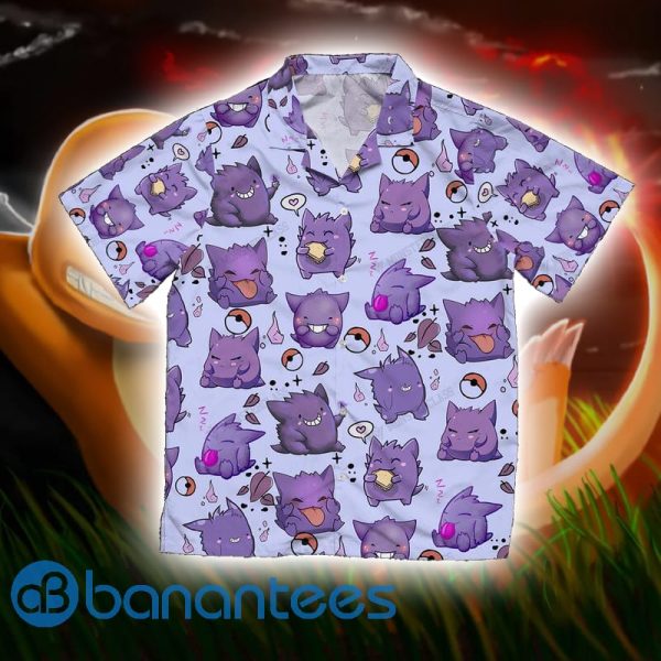 Pokemon Gengar Short Sleeves Hawaiian Shirt Summer Shirt Product Photo