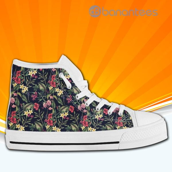 Poppy Floral High Top Canvas Shoes Sneakers For Men And Women Product Photo