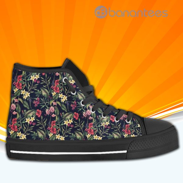 Poppy Floral High Top Canvas Shoes Sneakers For Men And Women Product Photo