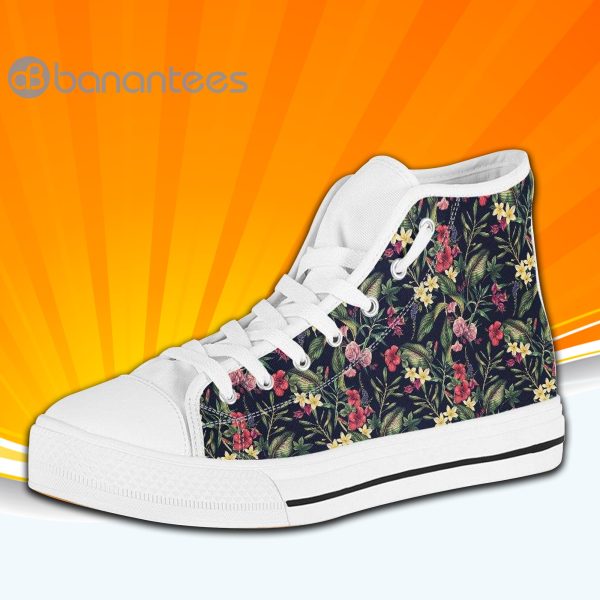 Poppy Floral High Top Canvas Shoes Sneakers For Men And Women Product Photo