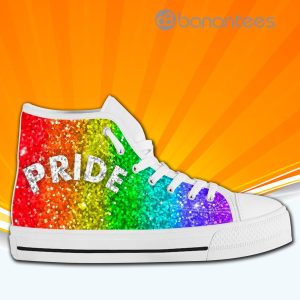 Pride Gay Rainbow High Top Canvas Shoes Sneakers For Men And Women Product Photo