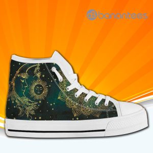 Psychedelic Sun And Moon High Top Canvas Shoes Sneakers For Men And Women Product Photo