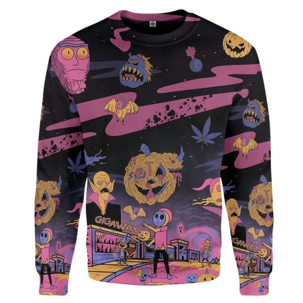 Pumpkin Gearhuman Rick And Morty Halloween All Over Printed 3D Shirt - 3D Sweatshirt - Purple