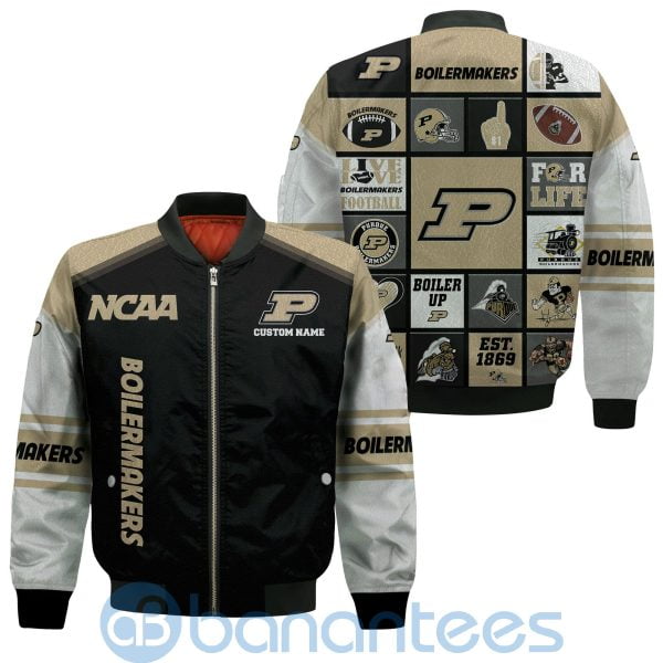 Purdue Boilermakers Custom Name Bomber Jacket Product Photo