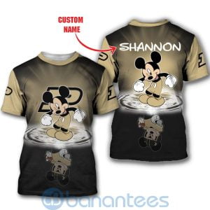 Purdue Boilermakers Disney Mickey Mouse In Water Custom Name 3D All Over Printed Shirt Product Photo
