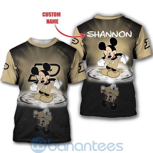 Purdue Boilermakers Disney Mickey Mouse In Water Custom Name 3D All Over Printed Shirt Product Photo