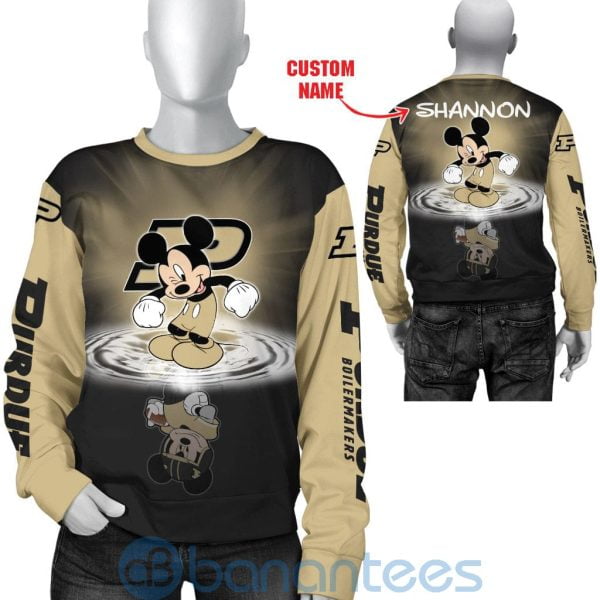 Purdue Boilermakers Disney Mickey Mouse In Water Custom Name 3D All Over Printed Shirt Product Photo