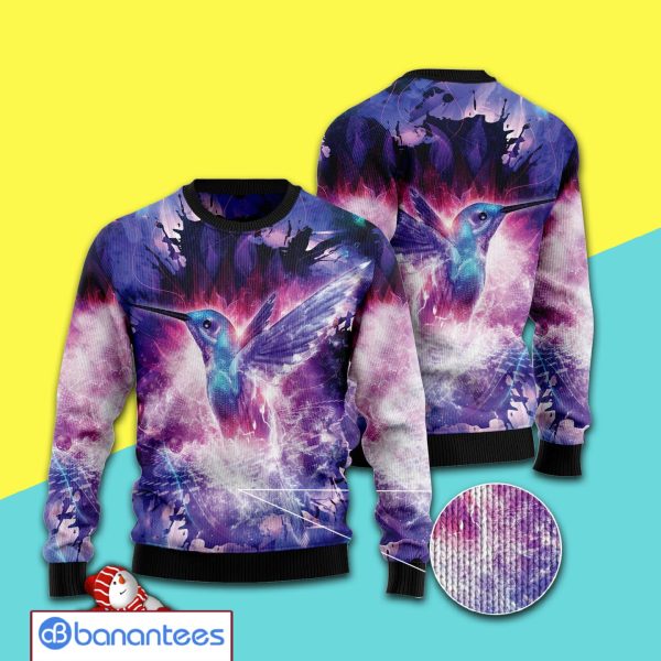 Purple Hummingbird Christmas All Over Print Ugly Sweater Product Photo