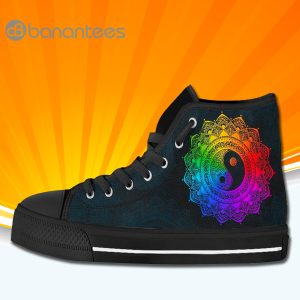 Rainbow Yin Yang Mandala Zen High Top Canvas Shoes Sneakers For Men And Women Product Photo