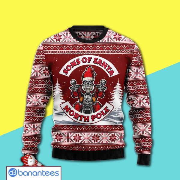 Red Sons Of Santa Awesome Ugly Christmas Sweater 3D Shirt Product Photo