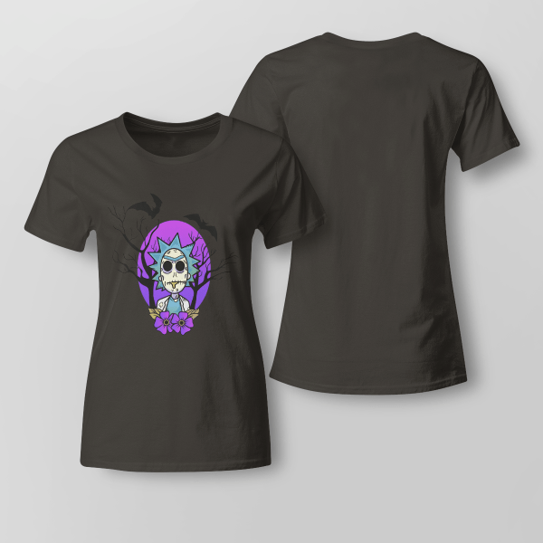 Rick And Morty Purple Moon Halloween Night Halloween Gift Shirt Product Photo