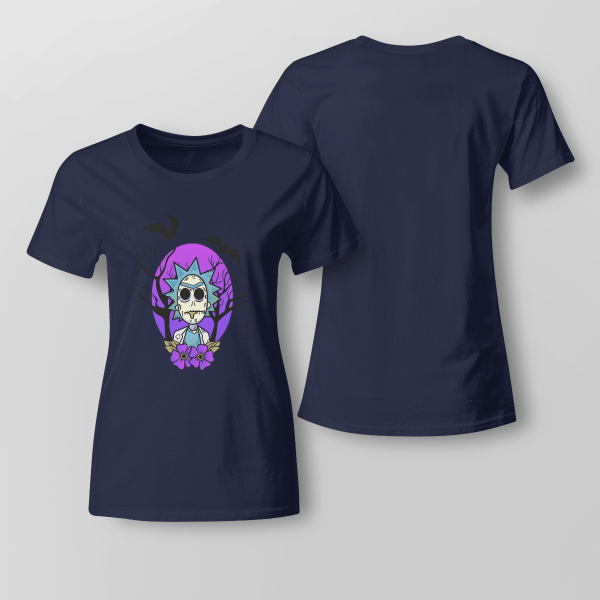Rick And Morty Purple Moon Halloween Night Halloween Gift Shirt Product Photo