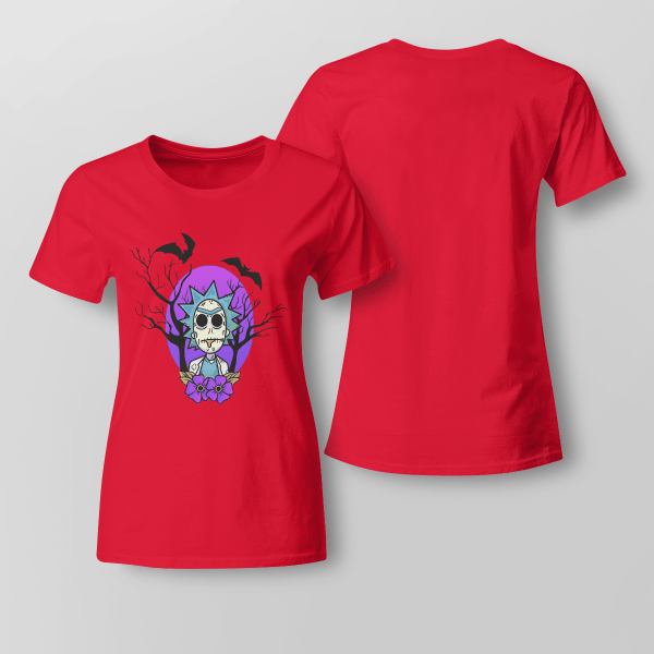 Rick And Morty Purple Moon Halloween Night Halloween Gift Shirt Product Photo