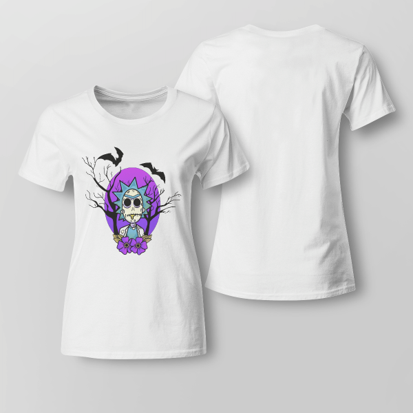 Rick And Morty Purple Moon Halloween Night Halloween Gift Shirt Product Photo