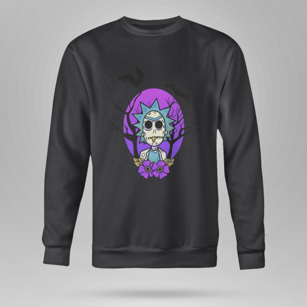 Rick And Morty Purple Moon Halloween Night Halloween Gift Shirt Product Photo