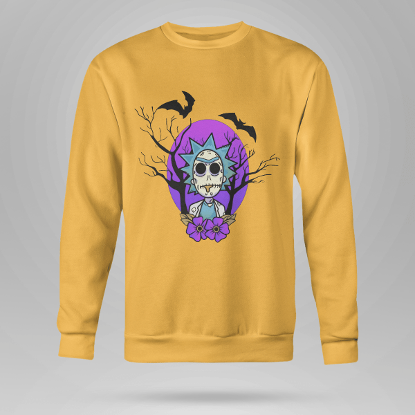 Rick And Morty Purple Moon Halloween Night Halloween Gift Shirt Product Photo