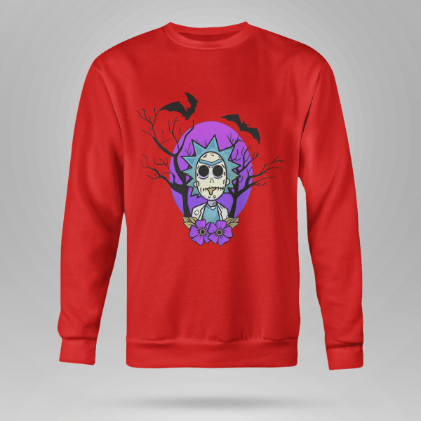 Rick And Morty Purple Moon Halloween Night Halloween Gift Shirt Product Photo