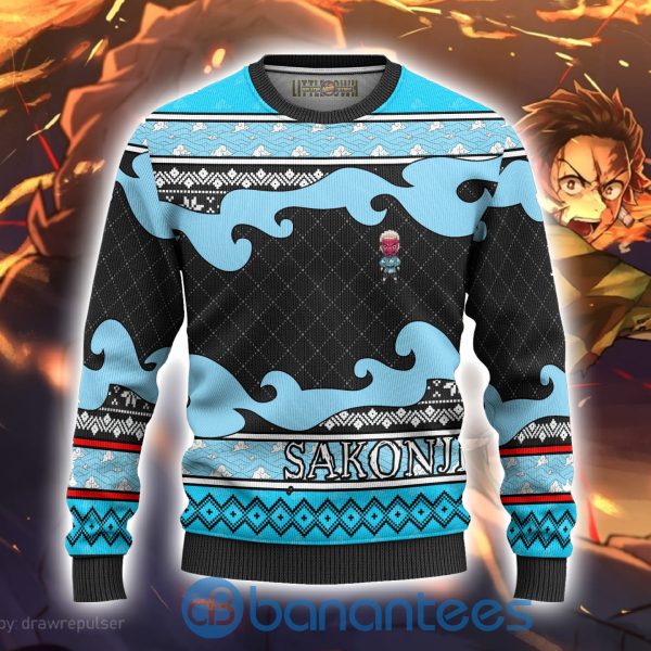 Sakonji Urokodaki Anime Ugly Christmas Sweater Demon Slayer Chibi All Over Printed Product Photo