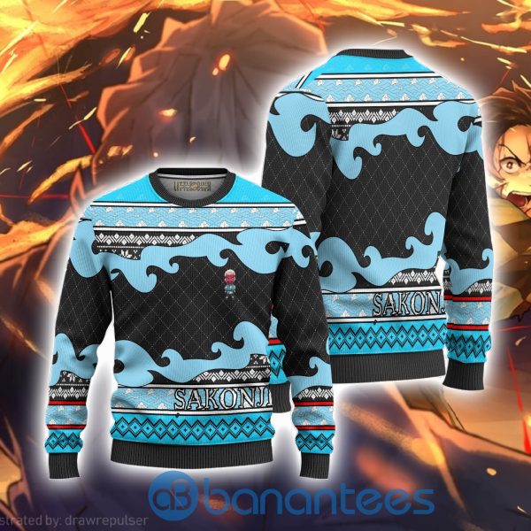 Sakonji Urokodaki Anime Ugly Christmas Sweater Demon Slayer Chibi All Over Printed Product Photo