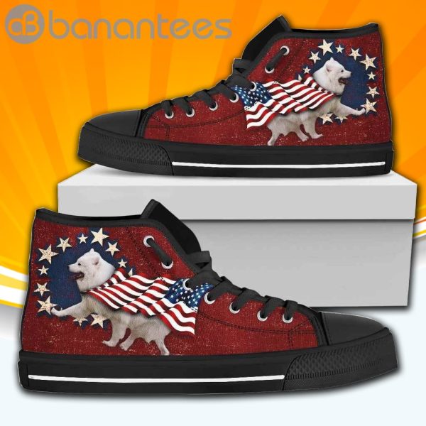 Samoyed Independence Day High Top Shoes Sport Sneakers For Men And Women Product Photo