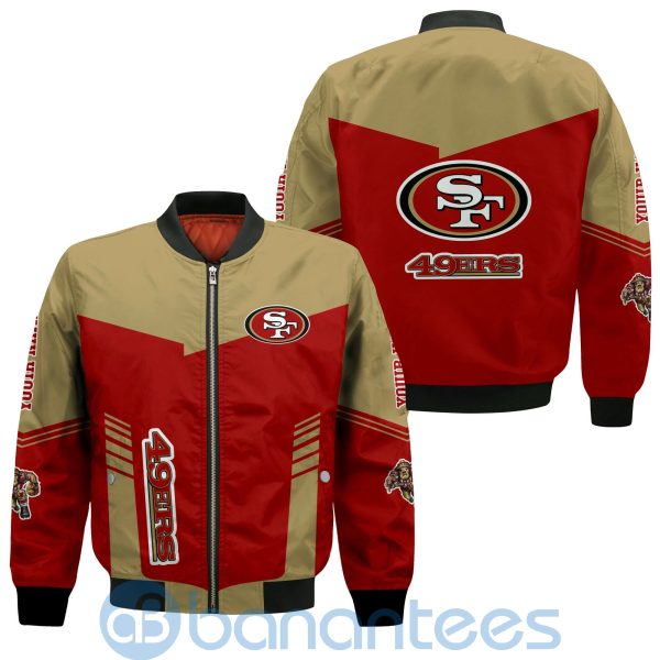 San Francisco 49ers American Football Team Logo Custom Name Bomber Jacket Product Photo