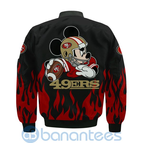 San Francisco 49ers Football Team Logo Disney Mickey Custom Name Bomber Jacket Product Photo