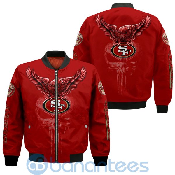 San Francisco 49ers Logo Eagle Skull Bomber Jacket Product Photo