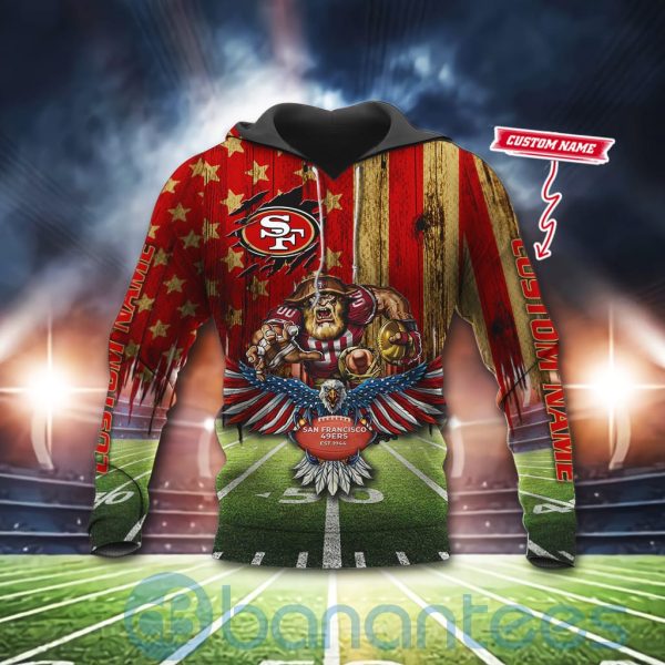 San Francisco 49ers Mascot Eagle Custom Name 3D All Over Printed Shirt Product Photo