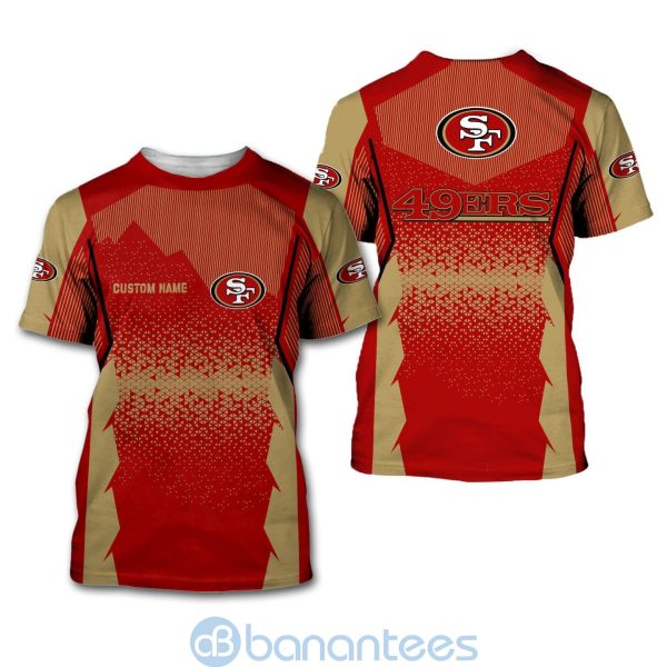San Francisco 49ers NFL Football Team Custom Name Red 3D All Over Printed Shirt Product Photo