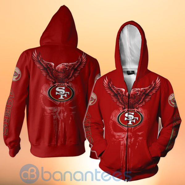 San Francisco 49ers NFL Logo Eagle Skull 3D All Over Printed Shirt Product Photo