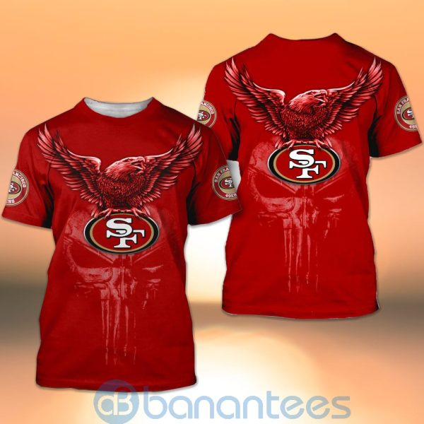 San Francisco 49ers NFL Logo Eagle Skull 3D All Over Printed Shirt Product Photo