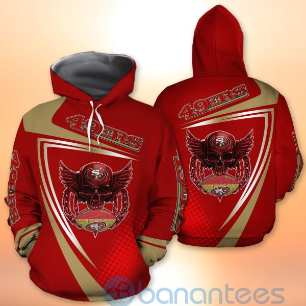 San Francisco 49ers NFL Skull American Football Sporty Design 3D All Over Printed Shirt Product Photo
