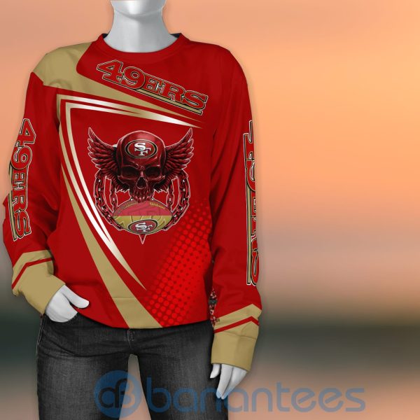 San Francisco 49ers NFL Skull American Football Sporty Design 3D All Over Printed Shirt Product Photo