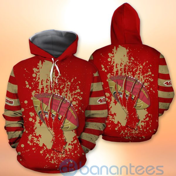 San Francisco 49ers Skull Hand NFL Football Team Logo Ball 3D All Over Printed Shirt Product Photo