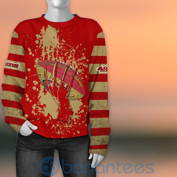 San Francisco 49ers Skull Hand NFL Football Team Logo Ball 3D All Over Printed Shirt Product Photo