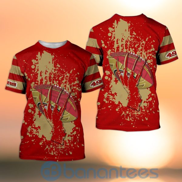 San Francisco 49ers Skull Hand NFL Football Team Logo Ball 3D All Over Printed Shirt Product Photo