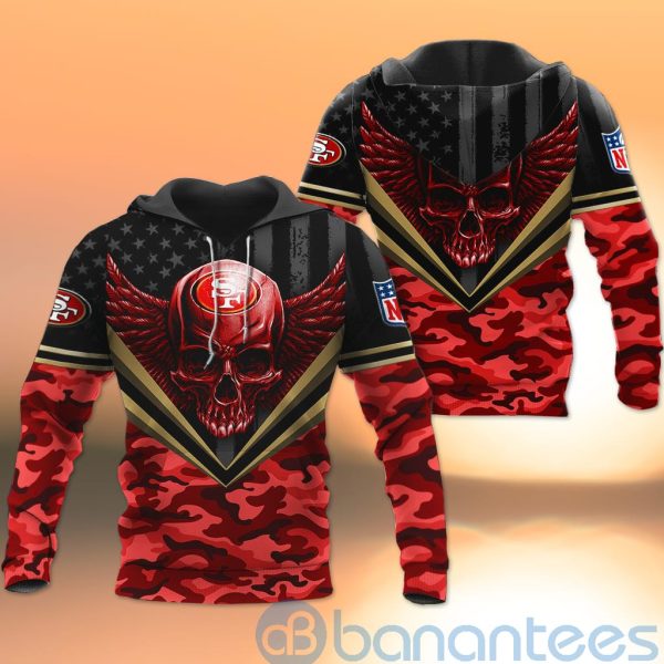 San Francisco 49ers Skull Wings 3D All Over Printed Shirt Product Photo