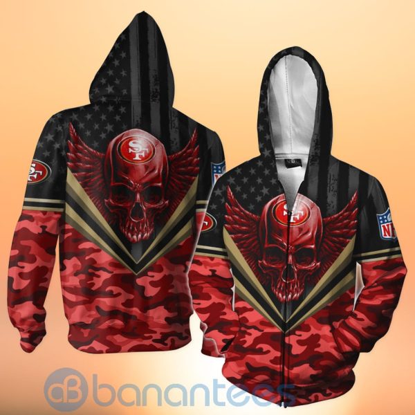 San Francisco 49ers Skull Wings 3D All Over Printed Shirt Product Photo