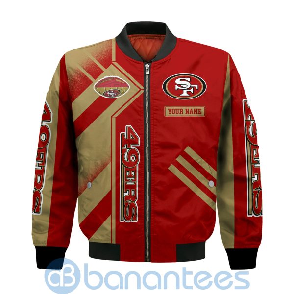 San Francisco 49ers Super Bowl Champions Custom Name Number Bomber Jacket Product Photo