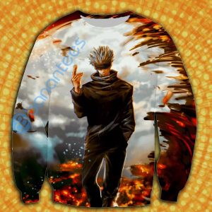 Satoru Gojo Gojo Satoru Record Of Ragnarok Jujutsu Kaisen All Over Printed 3D Sweatshirt - 3D Sweatshirt - Black