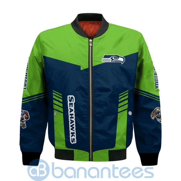 Seattle Seahawks American Football Team Logo Custom Name Bomber Jacket Product Photo