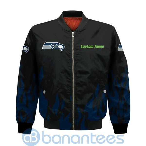 Seattle Seahawks Football Team Logo Disney Mickey Custom Name Bomber Jacket Product Photo