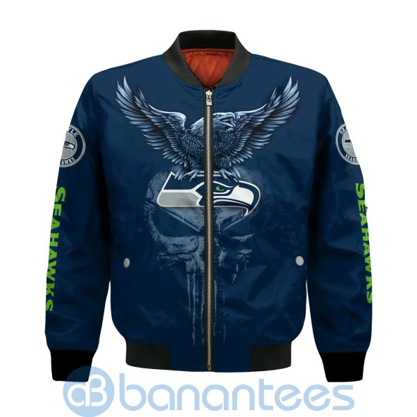 Seattle Seahawks Logo Eagle Skull Bomber Jacket Product Photo