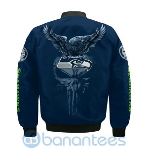 Seattle Seahawks Logo Eagle Skull Bomber Jacket Product Photo