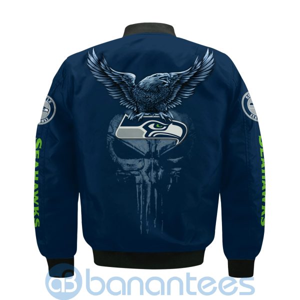 Seattle Seahawks Logo Eagle Skull Bomber Jacket Product Photo