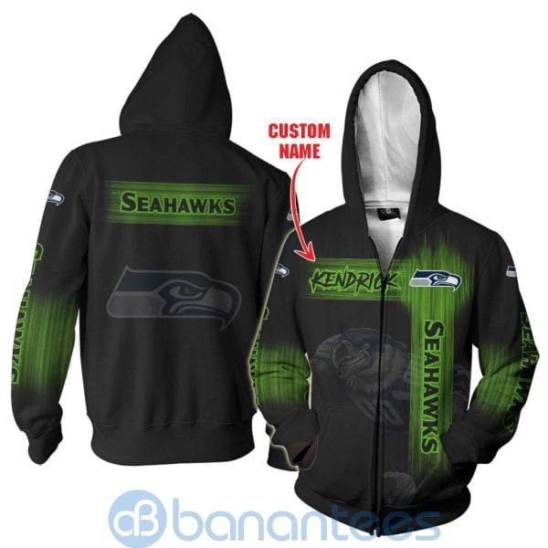 Seattle Seahawks Mascot Custom Name 3D All Over Printed Shirt Product Photo